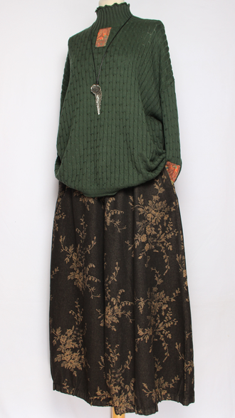 Джемпер ХЛОПОК КОСИЧКИ "СТОЙКА НАШИВКИ" малахит, вишня до р.54