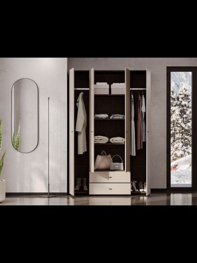 Гиза Шкаф 4х ств. Меланж/Венге