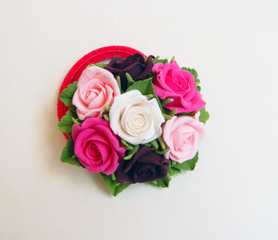 Резинка для волос "Разноцветные розы".