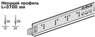 Несущая направляющая Т24 длиной 3,7 пог.м.