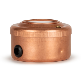 Ретро розетка металлическая медь/белый (Vintage-brass)