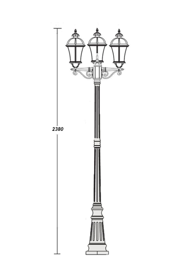 Светильники садово-парковые ROME 3L(h=2880mm)