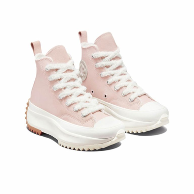 Кеды Converse Run Star Hike High Top Light Pink Platform высокие кожаные с мехом