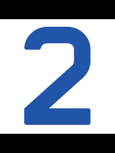 Регистрационная цифра «2» для паруса Bainbridge SN230BU2 230мм синяя из самоклеящейся ткани, 3 штуки
