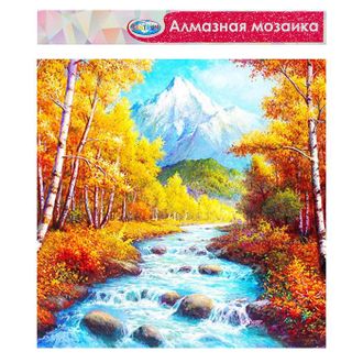 Алмазная мозаика без подрамника, частичное заполнение «Осенний пейзаж» 40×50 см