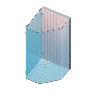 GT-33 Стеклянная угловая душевая кабина