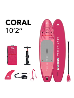 SUP-доска надувная с веслом Aqua Marina Coral (Raspberry) 10'2"