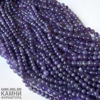Аметист светлый полупрозрачный шары 6,6-6,7 мм, цена за нить 19 см