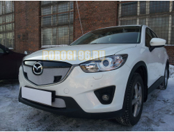 Защита радиатора Mazda CX-5 2012-2014 chrome с парктроником верх