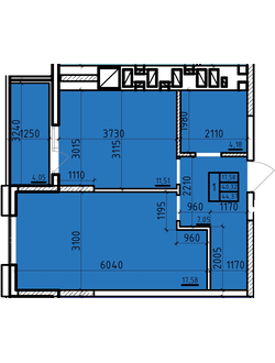Однокомнатная 44,37 кв.м. ЦЕНА: