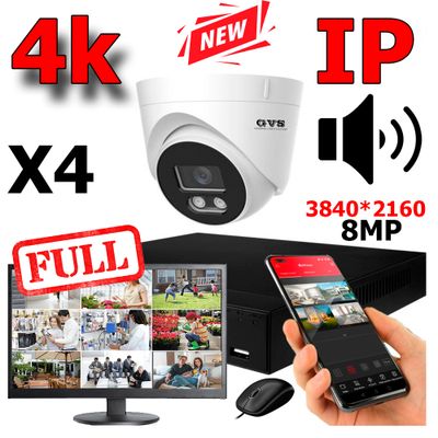 Комплект IP-камер 8 Мегапикселей с записью звука «GVS DS-F4 IP 4K Full»