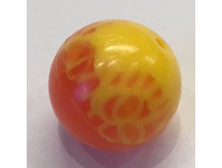Ball, Bionicle Zamor Sphere with Marbled Yellow Pattern, Trans-Orange (54821pb04 / 6075267 / 6075599)