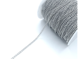 Цепь сталь 4х3 мм  цвет никель