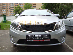 Защита радиатора KIA RIO 2011-2014 (Комфорт, Люкс, Престиж) black верх