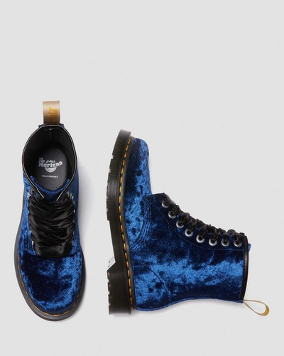 Ботинки Dr Martens 1460 Vegan Crushed Velvet Deep Blue