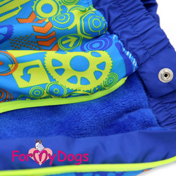 Комбинезон для собак Часовой механизм синий