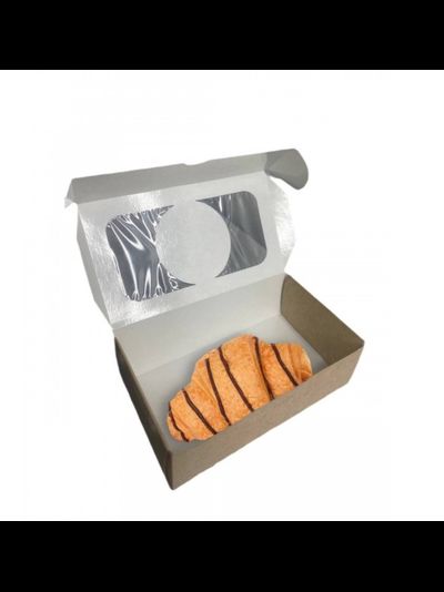 Коробка для десерта (крафт/белая), 172*101*55мм