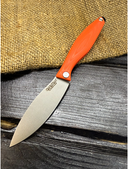 Фрикционный складной нож Канадец Малый сталь VG-10, рукоять G10 оранжевый