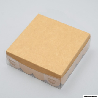 Коробка для печенья Бурая 9 Х 9 Х 3 СМ