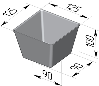 Хлебная форма 125 х 125 х 100 мм