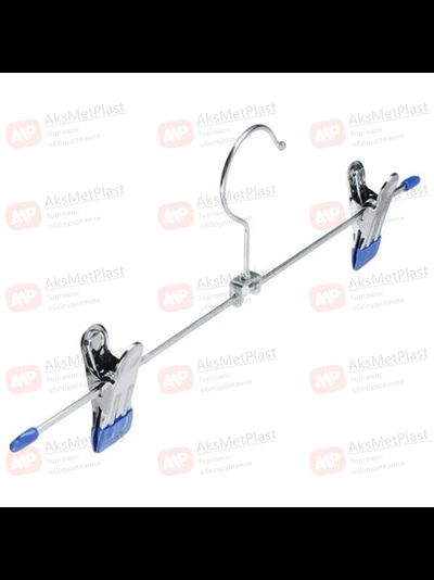 8871B Вешалка с зажимами брючная металлическая синяя L=280 мм