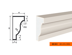 Фасадный молдинг из пенополистирола с покрытием LEPNINAPLAST (Лепнинапласт)  МВ-80/2