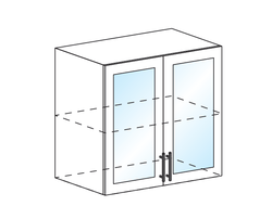 ШВС 800 Шкаф настенный 2-дверный со стеклом