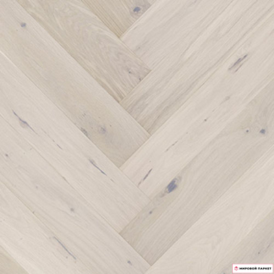 Паркетная доска Barlinek Венгерская елка Дуб Capuccino 110 мм елочка лак замок 2G толщина 14 мм 0.5 м2