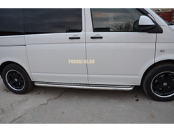 Пороги с накладным листом	d53 для Volkswagen T5 Caravelle (2009-2015)
