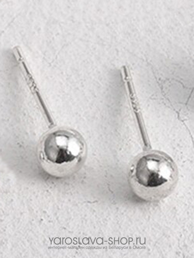 Серьги пусеты шарик
