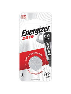 Батарейка ENERGIZER, CR 2016, литиевая, 1 шт, в блистере, E301021801