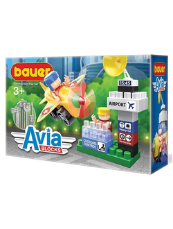 Детский развивающий конструктор Bauer Самолет "AVIA" Набор Башня диспетчера