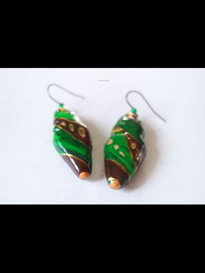 "Шивали, весенняя принцесса", серьги-капли из фарфора