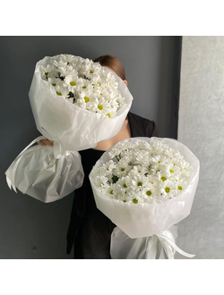 БУКЕТ ИЗ 7 БЕЛЫХ КУСТОВЫХ ХРИЗАНТЕМ - (АРТ. М95)