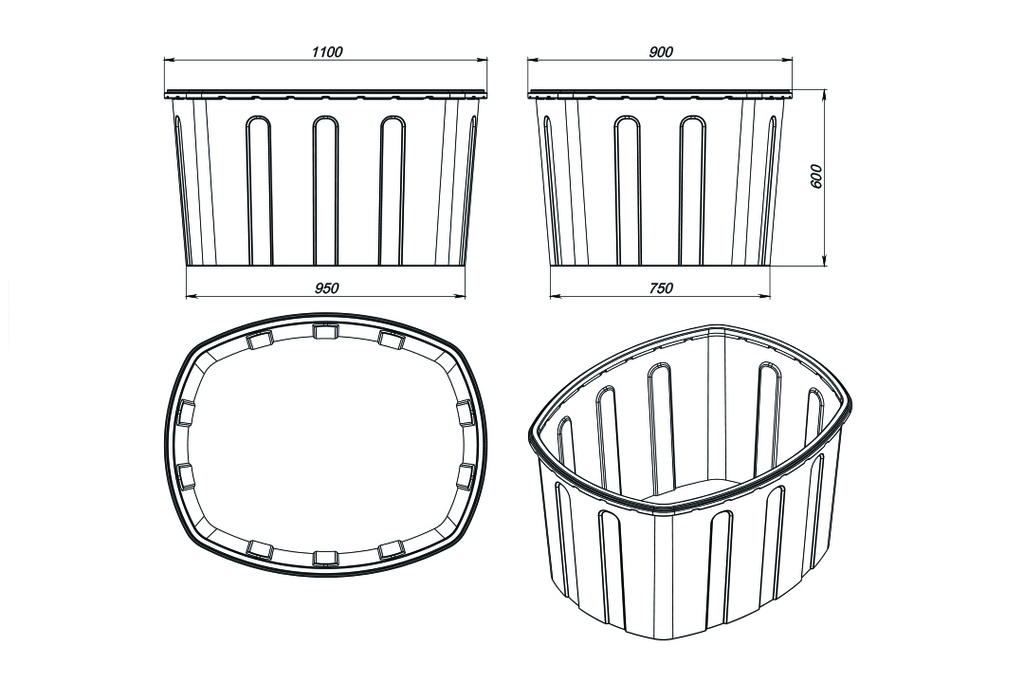 Пластиковые ванны, бассейны - Пластиковая ванна 400 литров