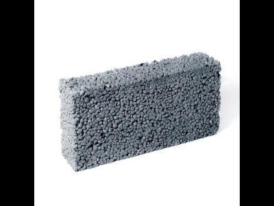 Перегородочный керамзитобетонный полнотелый блок, 390х190х90 мм