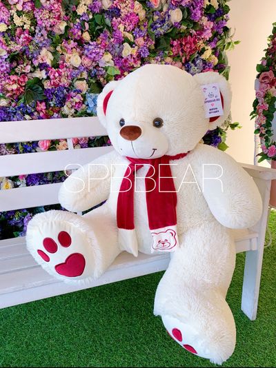 Плюшевый медведь 110 см бежевый Кевин