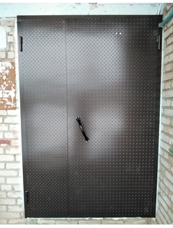 ДВЕРЬ МЕТАЛЛИЧЕСКАЯ СВАРНАЯ РИФЛЕНАЯ ДВУХСТВОРЧАТАЯ арт. ДСУ-06