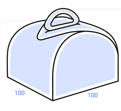 Упаковка сборная кондитерская с/р (белая), 100*100*100мм