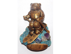 Магнит Медведь - лыжник, арт А-69. ОПТ