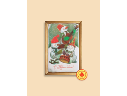 Купить пряник в шоколаде "С Новым годом "3 Снеговика", 160 грамм, фото