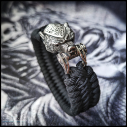 Браслет из паракорда Медведь, серебро