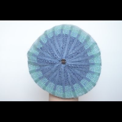 Голубой женский берет из мохера и альпака Vizio Италия 6916 B