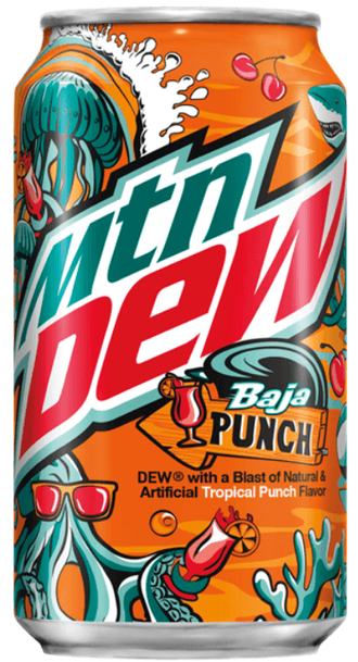 Газированный напиток Mountain Dew Baja Punch 355мл