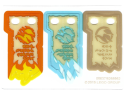 Plastic Flag Tattered with Scroll of Forbidden Spinjitzu Pattern, Sheet of 3, n/a (55637)