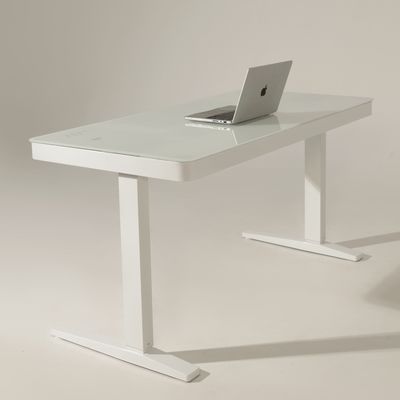 Умный стол 140×70 белый | закалённое стекло