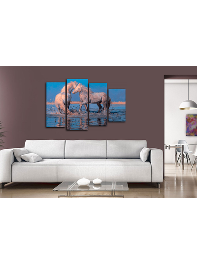 Модульная картина &quot;Белые лошади&quot;