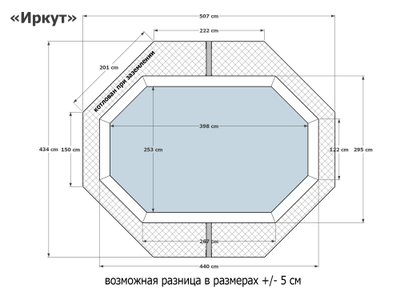 Деревянный морозоустойчивый бассейн "Иркут" 400 х 250 х 145 см Кристалл
