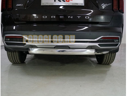 Защита задняя (овальная короткая) 75х42 мм ТСС для Kia Sorento 2020-