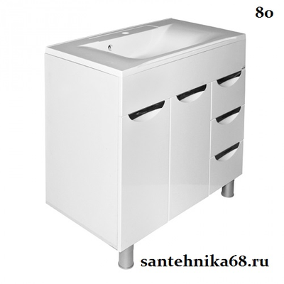 Тумба для ванной Микслайн ЭТЬЕН 65 75 80 90 100 см ПВХ с раковиной Andrea Элен 65 75 80 90 100см